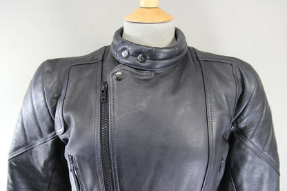 CLASSIC AKTION BLACK LEATHER BIKER JACKET 34-36 INCH CHEST