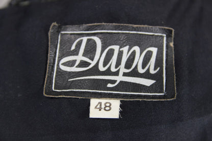 CLASSIC DAPA BLACK LEATHER BIKER JACKET 46-48 INCH