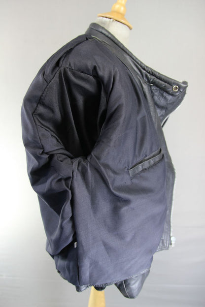 CLASSIC DAPA BLACK LEATHER BIKER JACKET 46-48 INCH