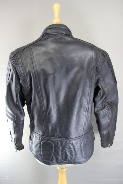 CLASSIC JTS BLACK LEATHER THINSULATE 3M THERMAL LINED BIKER JACKET 40-42 INCH