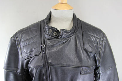 CLASSIC BRITISH MADE SPORTEX DOLOMITE BLACK LEATHER BIKER JACKET 38-40 INCH