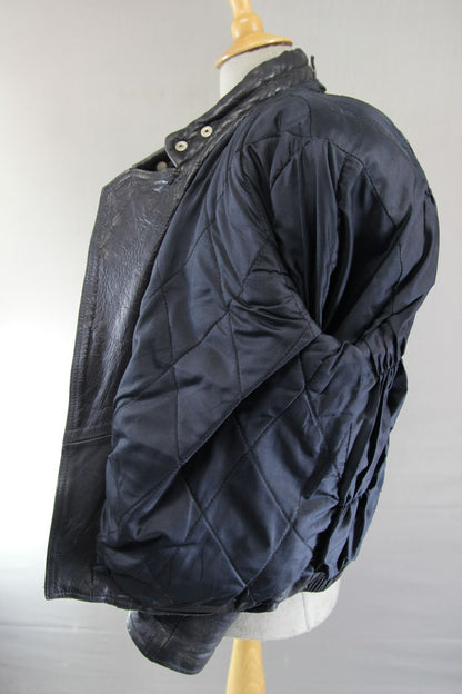 CLASSIC BLL BLACK COWHIDE LEATHER BIKER JACKET 42 INCH