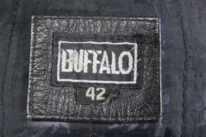 CLASSIC BUFFALO BLACK LEATHER BIKER JACKET 40-42 INCH