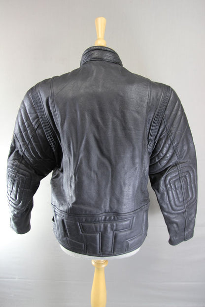 CLASSIC AKITO T-FORCE BLACK LEATHER BIKER JACKET 38-40 INCH CHEST