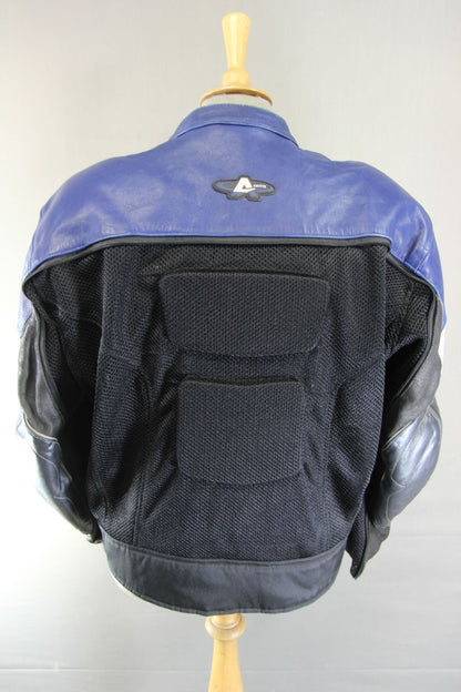 AKITO ALL WEATHER LEATHER & TEXTILE BIKER JACKET WITH REMOVABLE CE ARMOUR 44 IN