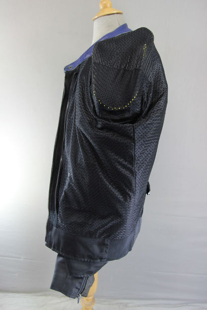 AKITO ALL WEATHER LEATHER & TEXTILE BIKER JACKET WITH REMOVABLE CE ARMOUR 44 IN