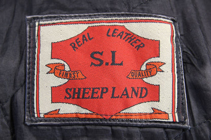 BLL SHEEP LAND CLASSIC BLACK LEATHER BIKER JACKET 38 INCH