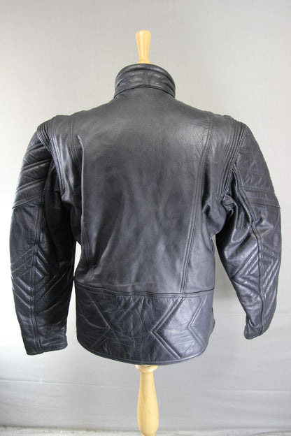 CLASSIC BLACK LEATHER BIKER JACKET 42-44 INCH