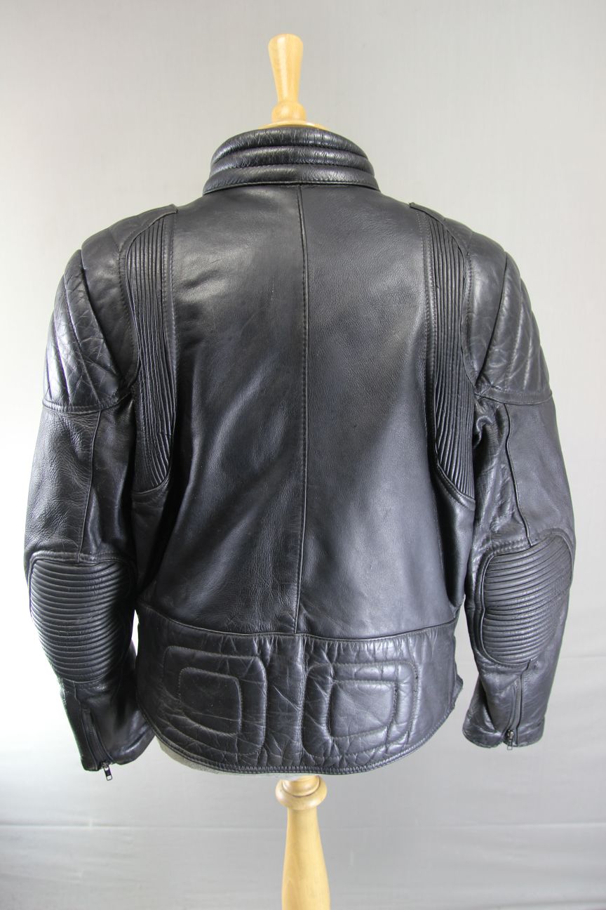 CLASSIC SPORTEX BLACK LEATHER BIKER JACKET 42 INCH