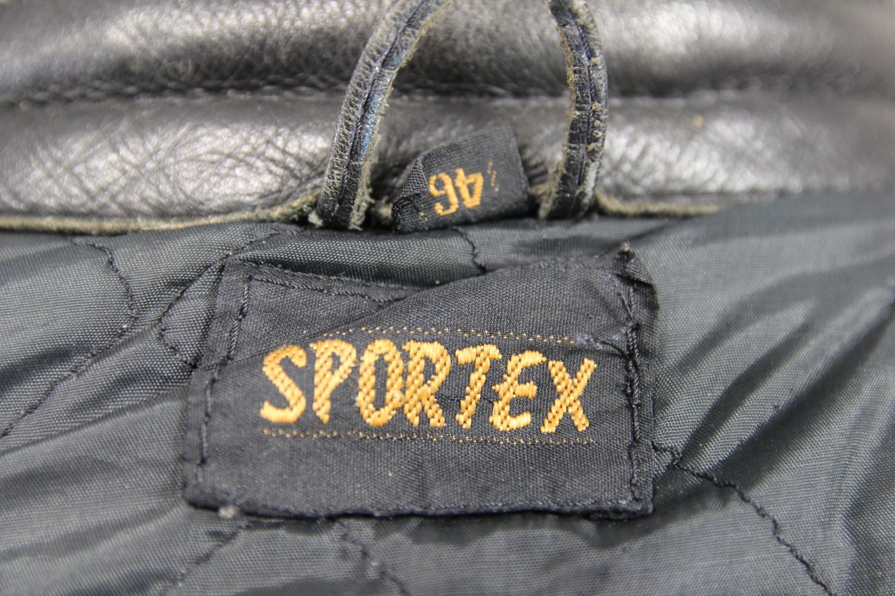 CLASSIC SPORTEX BLACK LEATHER BIKER JACKET 42 INCH