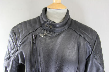 CLASSIC 'TIMELESS' BLACK LEATHER BIKER JACKET 40 INCH/MEDIUM