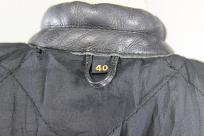 CLASSIC 'TIMELESS' BLACK LEATHER BIKER JACKET 40 INCH/MEDIUM