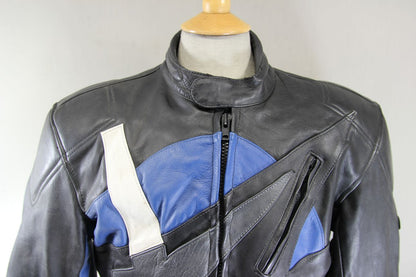 AKITO APOLLO PLUS LEATHER BIKER JACKET + BACK, SHOULDER & ELBOW PROTECTORS 42 IN