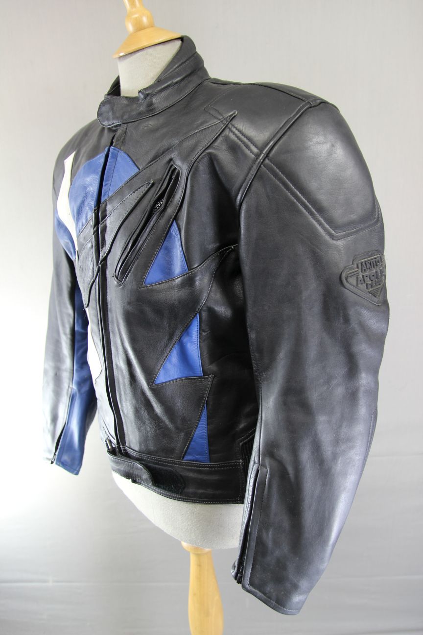 AKITO APOLLO PLUS LEATHER BIKER JACKET + BACK, SHOULDER & ELBOW PROTECTORS 42 IN