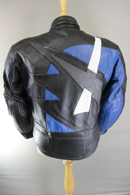AKITO APOLLO PLUS LEATHER BIKER JACKET + BACK, SHOULDER & ELBOW PROTECTORS 42 IN