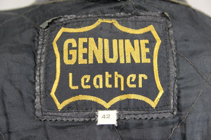 CLASSIC BLACK LEATHER BIKER JACKET 40-42 INCH