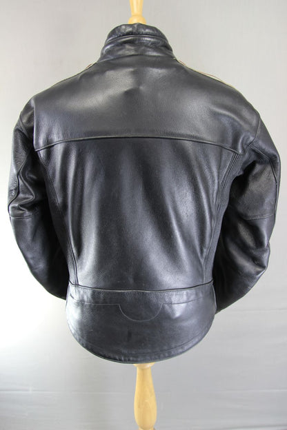 BRITISH MADE RIOSSI RACING CAFE RACER LEATHER BIKER JACKET: 40-42 INCH CHEST