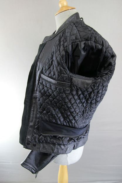 CLASSIC BLACK LEATHER BIKER JACKET 40 INCH CHEST