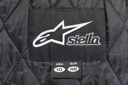 ALPINESTARS STELLA BLACK COW LEATHER BIKER JACKET WITH THERMAL LINING: SIZE 12