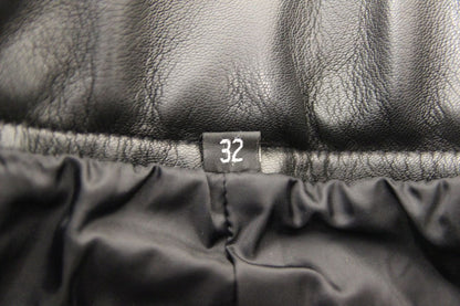 BIKO CLASSIC BLACK LEATHER BIKER JEANS: WAIST 32 INCHES/INSIDE LEG 32 INCHES