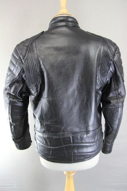 CLASSIC SKIN BLACK COWHIDE LEATHER BIKER JACKET 36-38 INCH CHEST