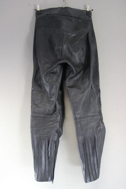 BELSTAFF BLACK LEATHER BIKER TROUSERS SIZE 16: WAIST 30 INCH/INSIDE LEG 30 INCH
