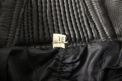 BELSTAFF BLACK LEATHER BIKER TROUSERS SIZE 16: WAIST 30 INCH/INSIDE LEG 30 INCH
