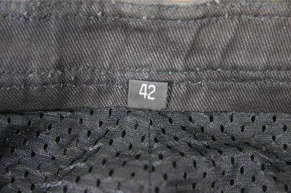 HIGHWAY 1 CLASSIC BLACK LEATHER BIKER JEANS: WAIST 34 INCH/INSIDE LEG 34 INCH