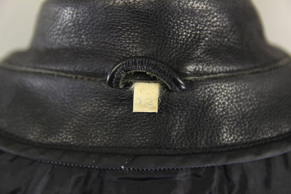 RIDER BLACK & BLUE LEATHER BIKER JACKET SIZE 12