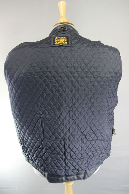 CLASSIC PROTECH LEATHER APPAREL VENTILATED BLACK BIKER JACKET 42-44 INCH/LARGE