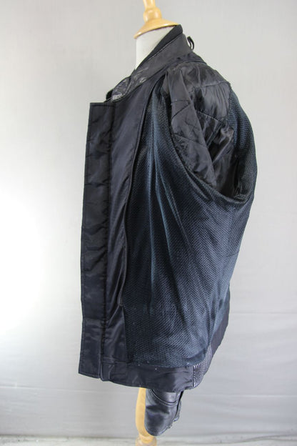 CLASSIC OSX BLACK LEATHER BIKER JACKET 42 INCH CHEST/LARGE