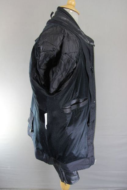 CLASSIC OSX BLACK LEATHER BIKER JACKET 42 INCH CHEST/LARGE