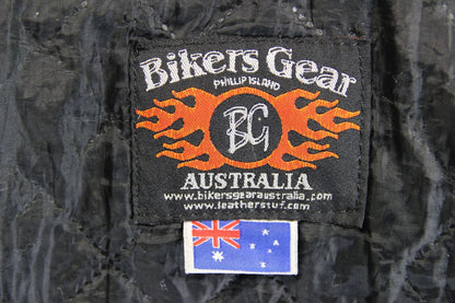 BIKERS GEAR BLACK LEATHER JACKET + SHOULDER/ELBOW CE ARMOUR & THERMAL LINING 42"