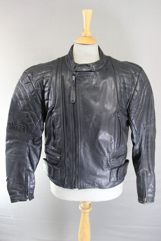 CLASSIC FIELDSHEER BLACK LEATHER BIKER JACKET 40-42 INCH CHEST