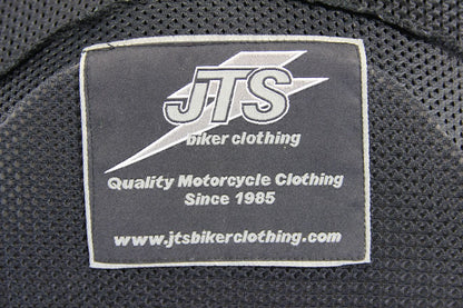 JTS CLASSIC BLACK LEATHER BIKER JACKET WITH CE ARMOUR 44-46 INCH CHEST: SIZE 22