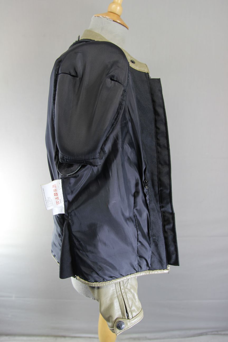 FRANK THOMAS FTL 222 LADY RIDER KHAKI LEATHER BIKER JACKET WITH CE ARMOUR SIZE14