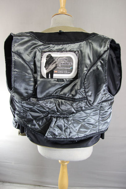 FRANK THOMAS FTL 222 LADY RIDER KHAKI LEATHER BIKER JACKET WITH CE ARMOUR SIZE12