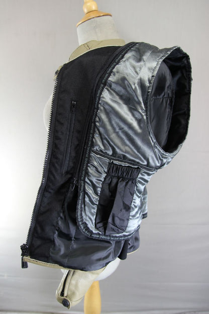 FRANK THOMAS FTL 222 LADY RIDER KHAKI LEATHER BIKER JACKET WITH CE ARMOUR SIZE12