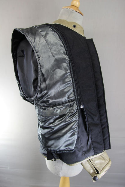 FRANK THOMAS FTL 222 LADY RIDER KHAKI LEATHER BIKER JACKET WITH CE ARMOUR SIZE12
