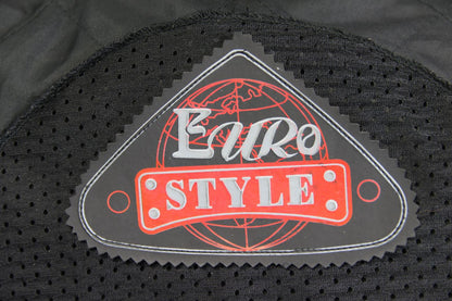 CLASSIC EURO STYLE BLACK LEATHER BIKER JACKET WITH BACK PROTECTOR 40-42 INCH