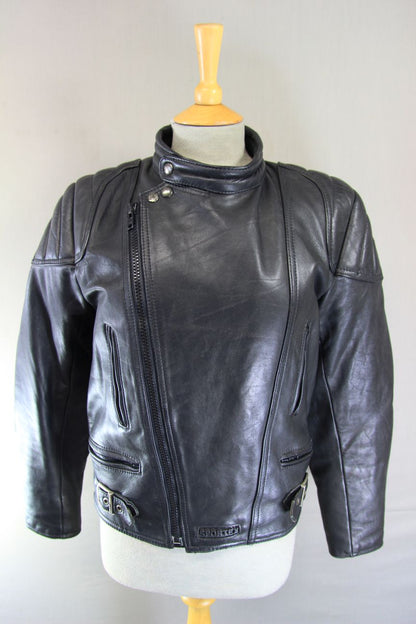 CLASSIC SPORTEX A5 BLACK LEATHER BIKER JACKET 38-40 INCH
