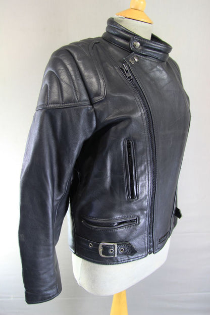 CLASSIC SPORTEX A5 BLACK LEATHER BIKER JACKET 38-40 INCH