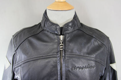 HEIN GERICKE STREETLINE BLACK LEATHER BIKER JACKET WITH CE ARMOUR: SIZE 14