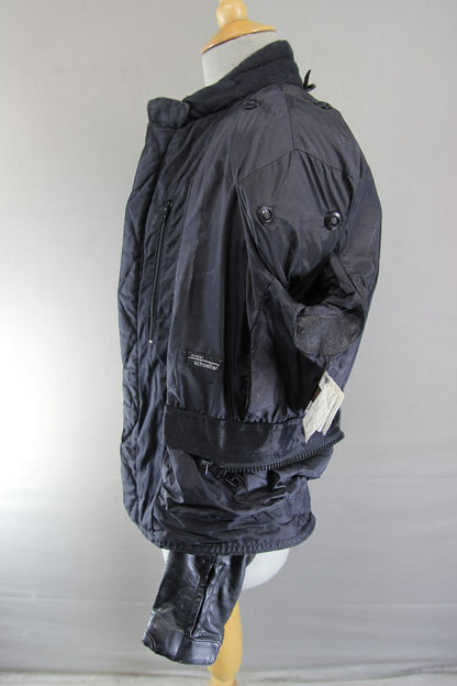 HEIN GERICKE STREETLINE BLACK LEATHER BIKER JACKET WITH CE ARMOUR: SIZE 14