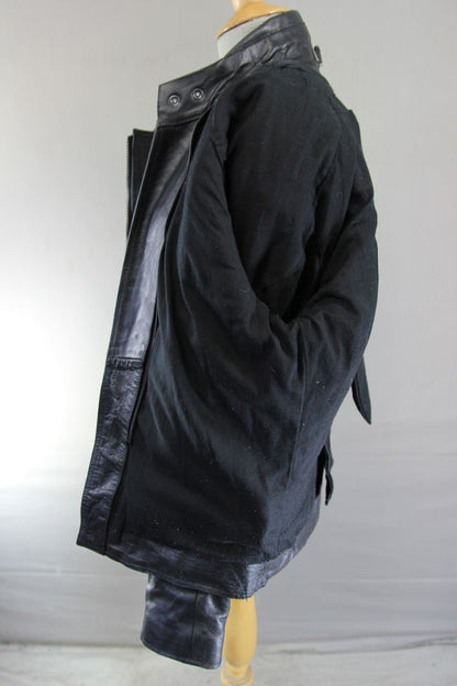 CLASSIC BLACK LEATHER BIKER JACKET WITH BACK, SHOULDER & ELBOW CE ARMOUR 38 INCH