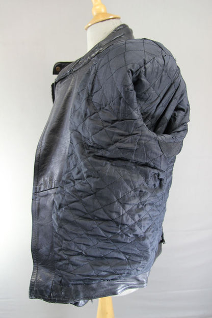 CLASSIC BLACK LEATHER BIKER JACKET 38-40 INCH/MEDIUM