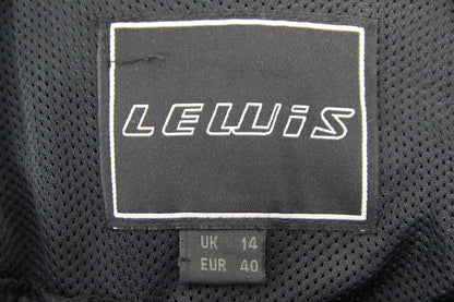 LEWIS 'LADY' BLACK LEATHER BIKER TROUSERS: SIZE 14 WAIST 34 IN/INSIDE LEG 27 IN