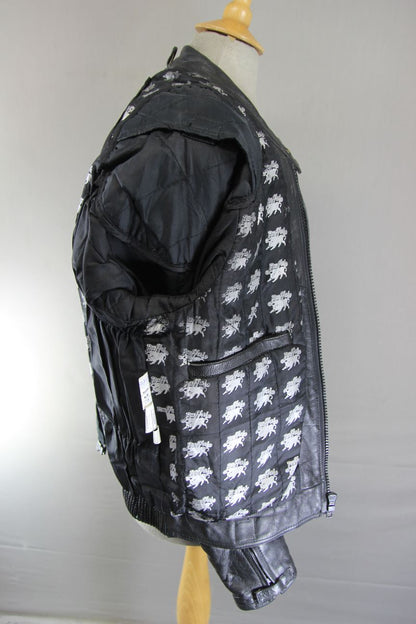 CLASSIC BUFFALO VULCAN BLACK LEATHER BIKER JACKET 38 INCH