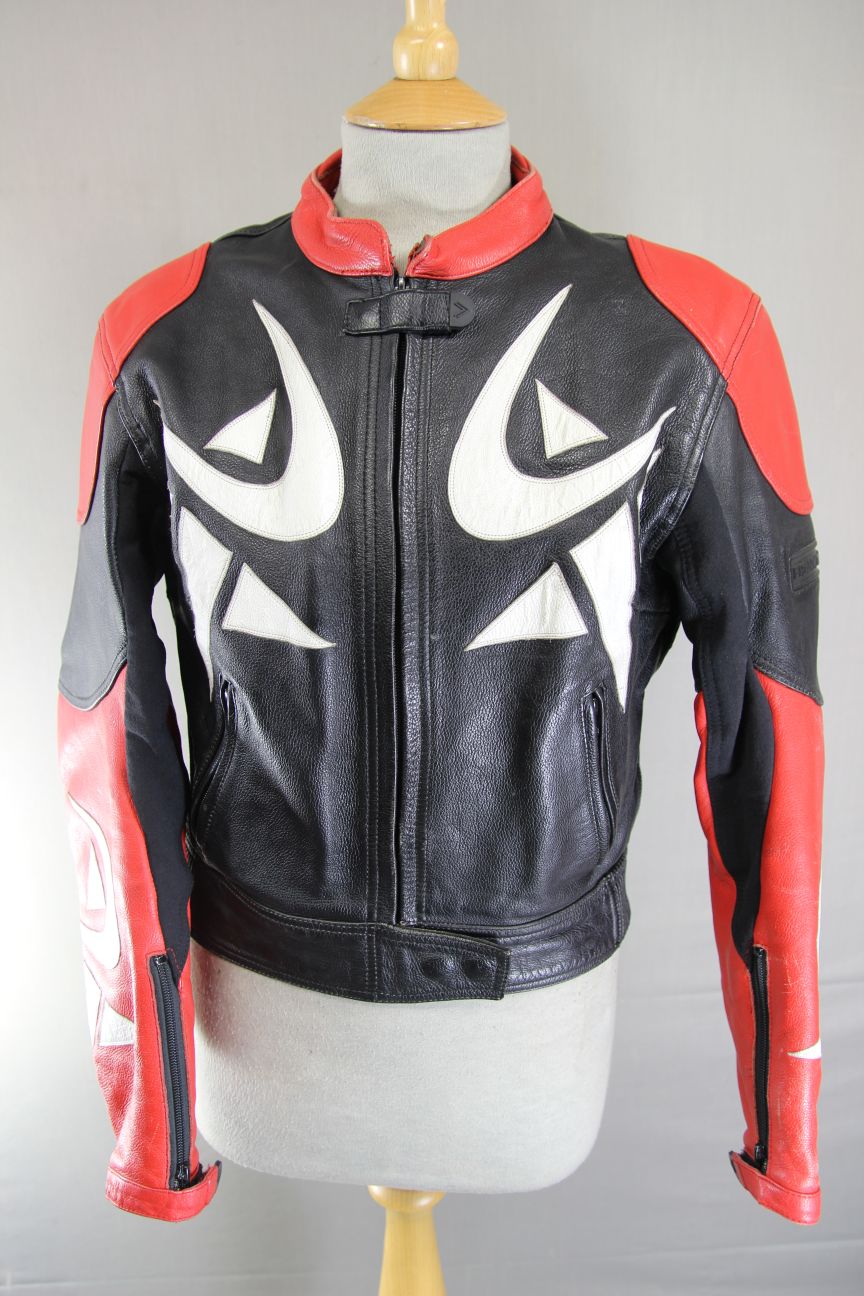 FRANK THOMAS LADIES LEATHER BIKER JACKET WITH ARMASPORT+ CE PROTECTORS: SIZE 14