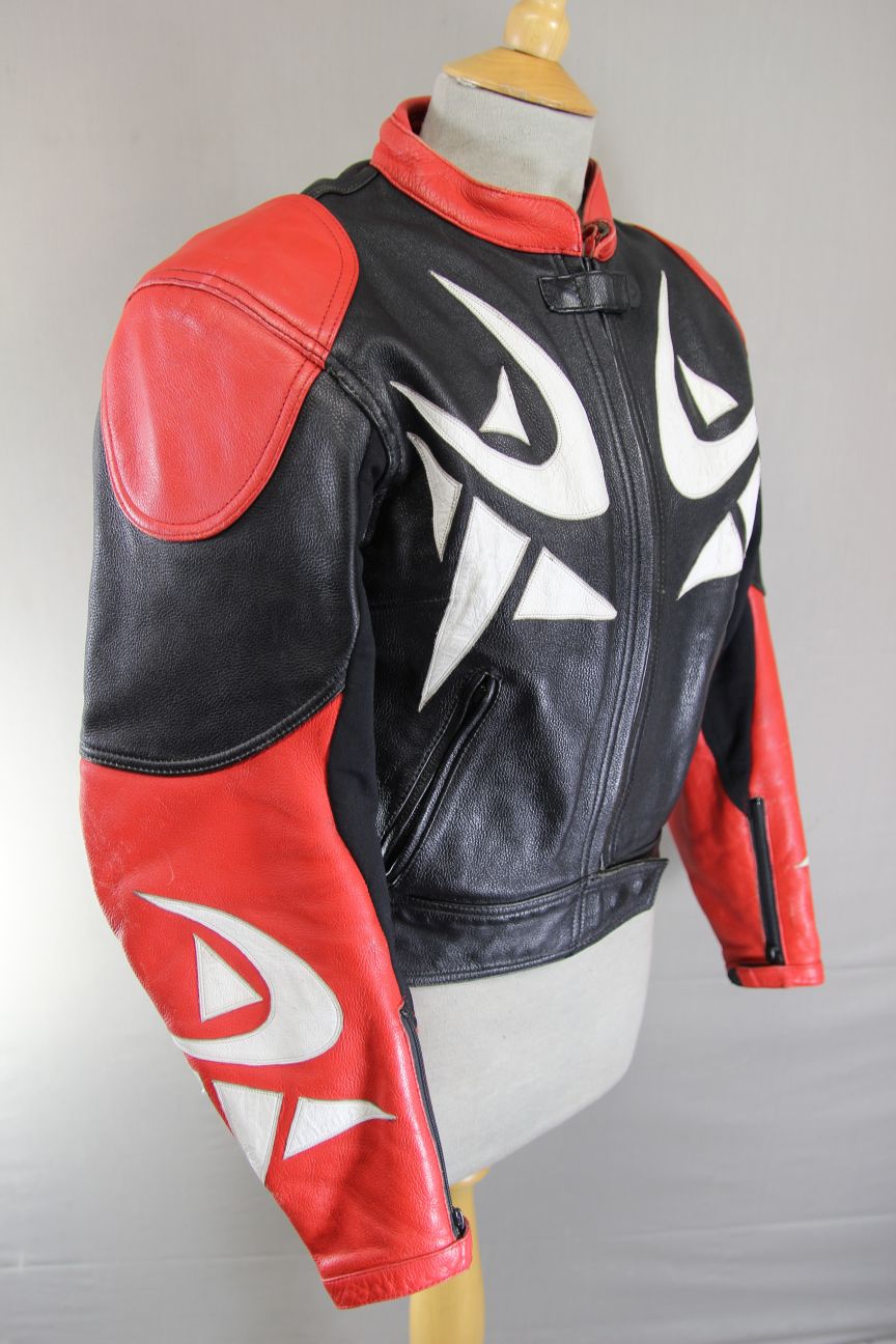 FRANK THOMAS LADIES LEATHER BIKER JACKET WITH ARMASPORT+ CE PROTECTORS: SIZE 14